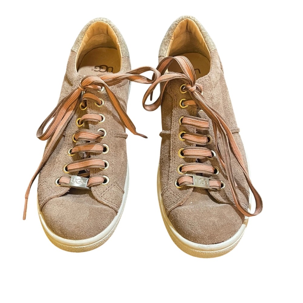 UGG Womens Suede Low Top Sneakers Mauve Taupe Size‎ 6 Lace Up Casual Shoes